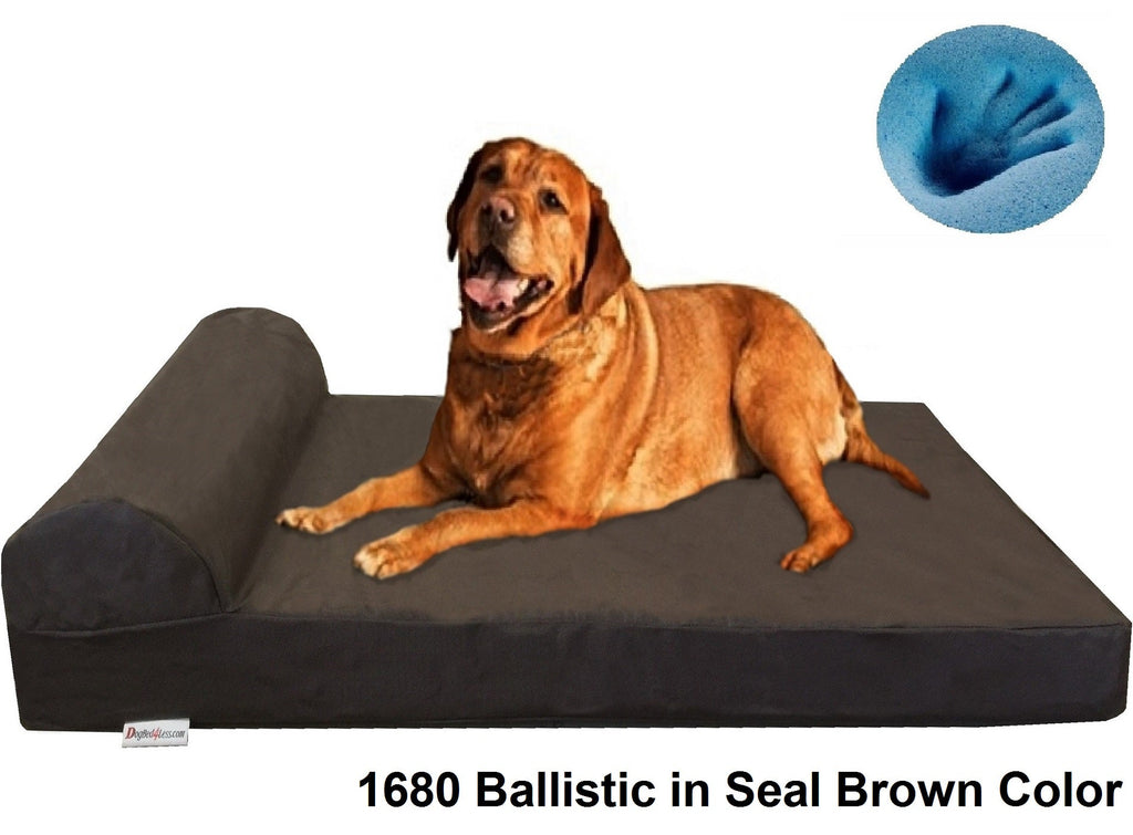 Head Rest Memory Foam Dog Bed - 3 Sizes in 9 Colors