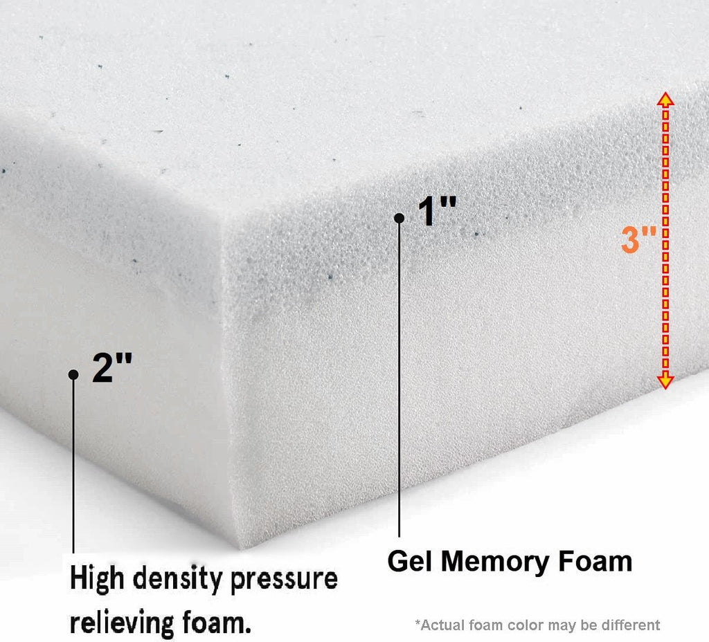 3 Inch. Memory Foam Platform Replacement  Pad Cushion - 6 sizes