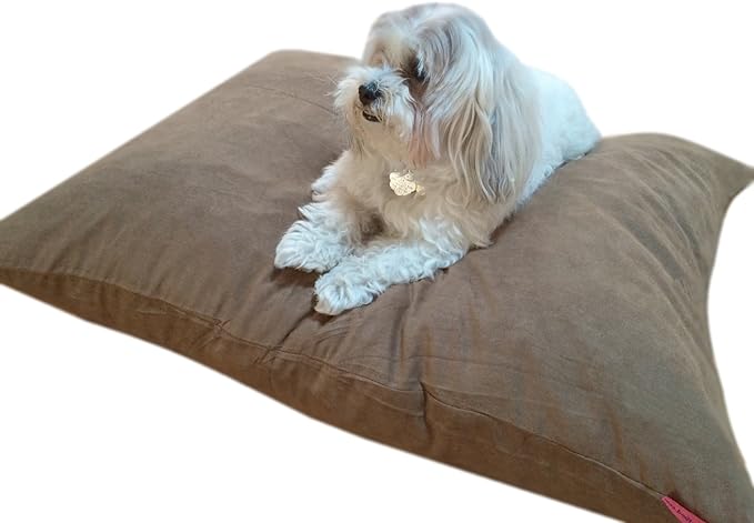 Durable Comfort Micro-Cushion Memory Foam Pet Dog Pillow Bed with Waterproof Liner + External Cover for S,M,L Dogs- Complete Set (2 Sizes, 14 Colors)