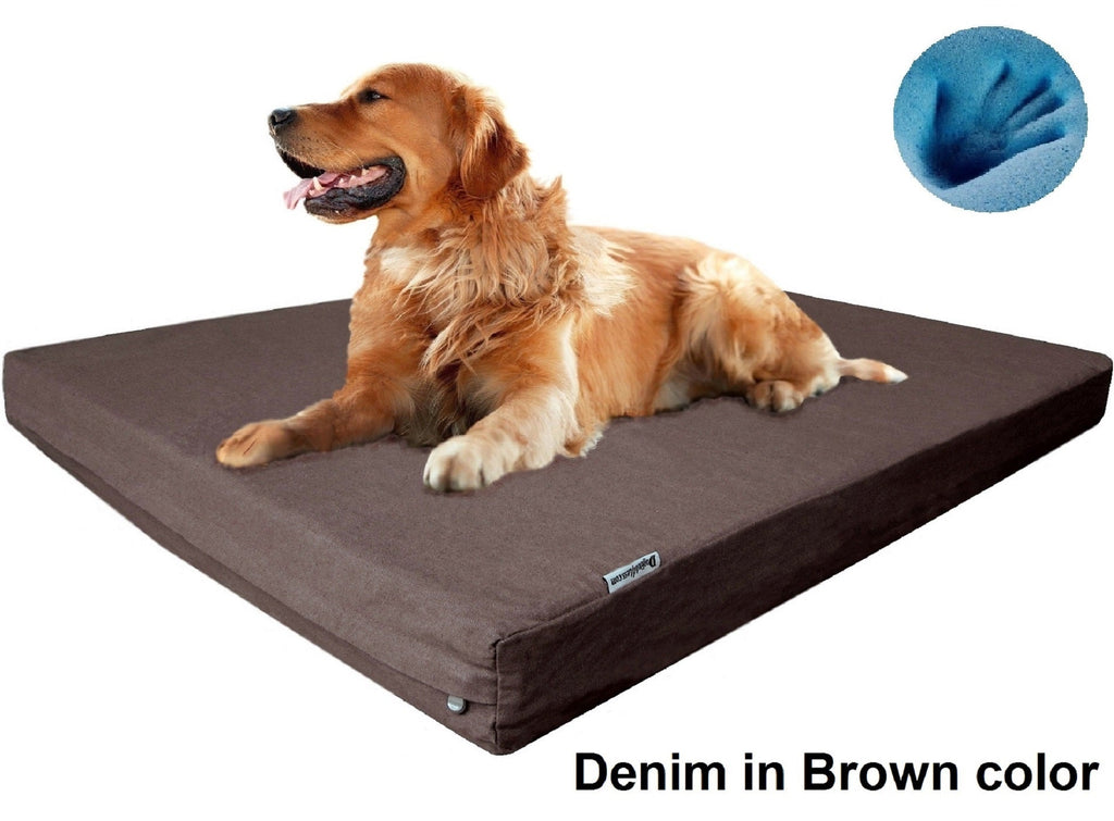 Orthopedic Premium Memory Foam Pad Dog Bed for Small to Extra Large Pet - 7 Sizes in 10 Colors