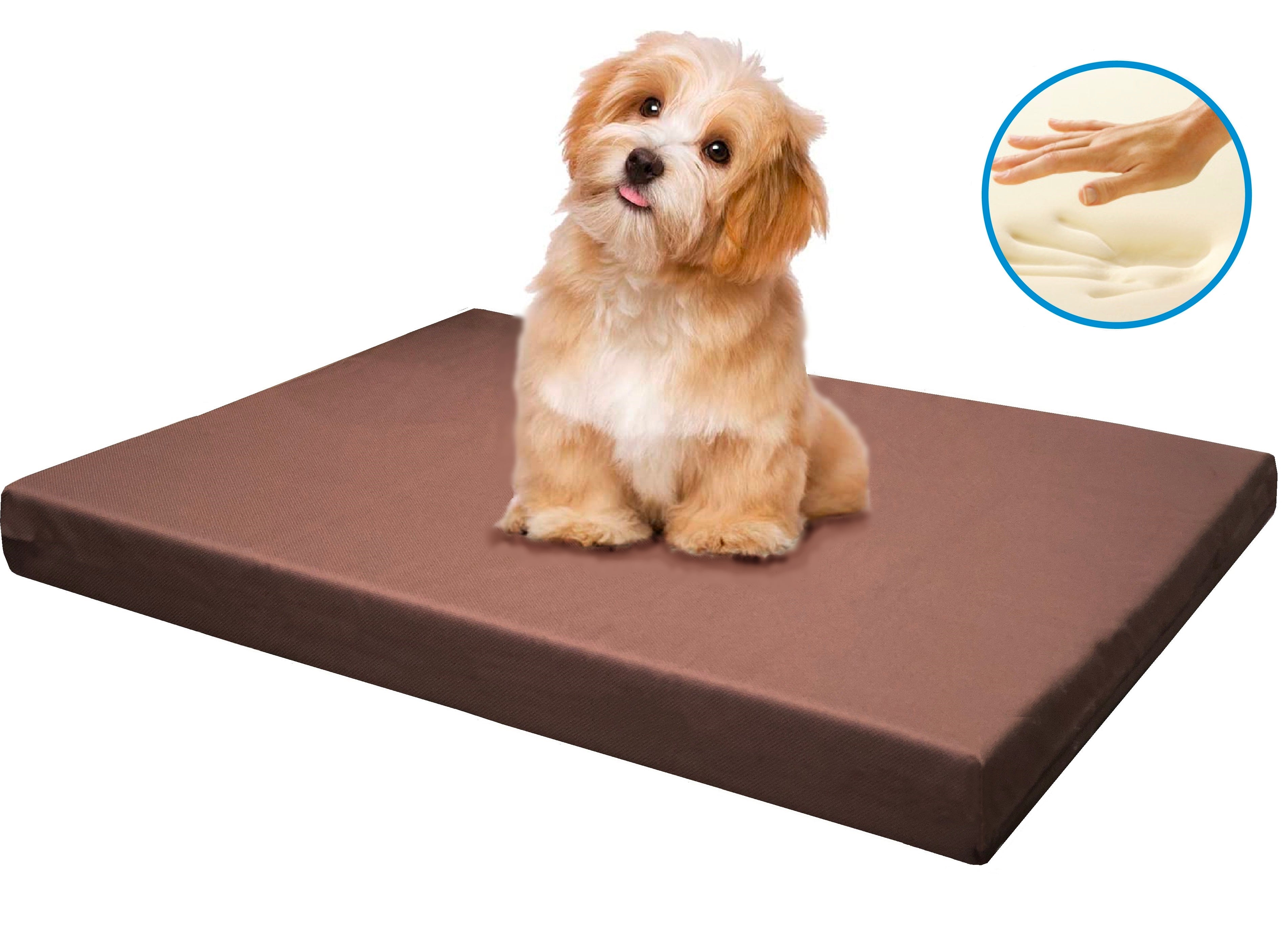 3 Inches Waterproof Memory Foam Platform Dog Crate Bed with 6 Sizes