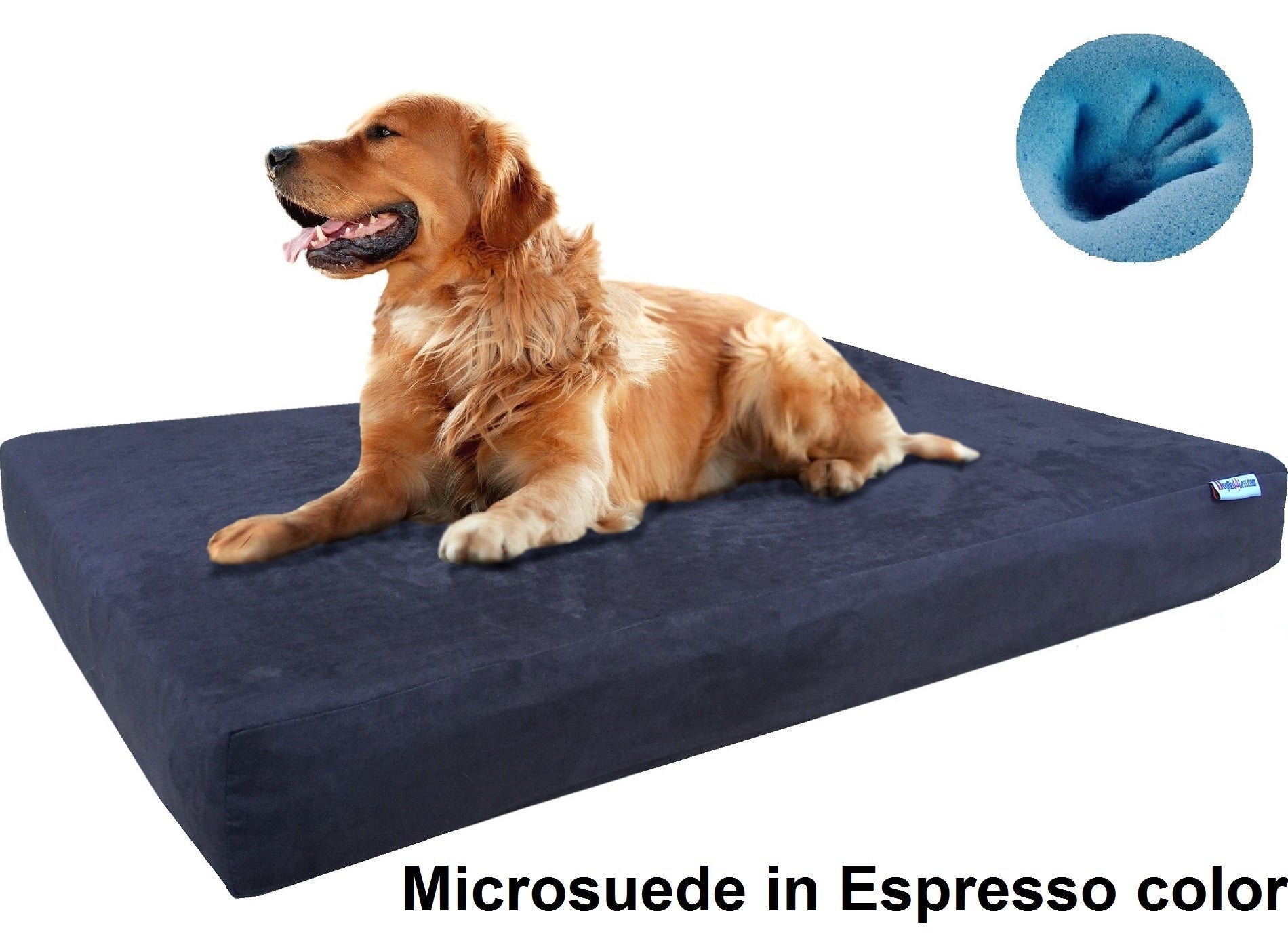 Orthopedic Premium Memory Foam Pad Dog Bed for Small to Extra Large Pet - 7 Sizes in 10 Colors