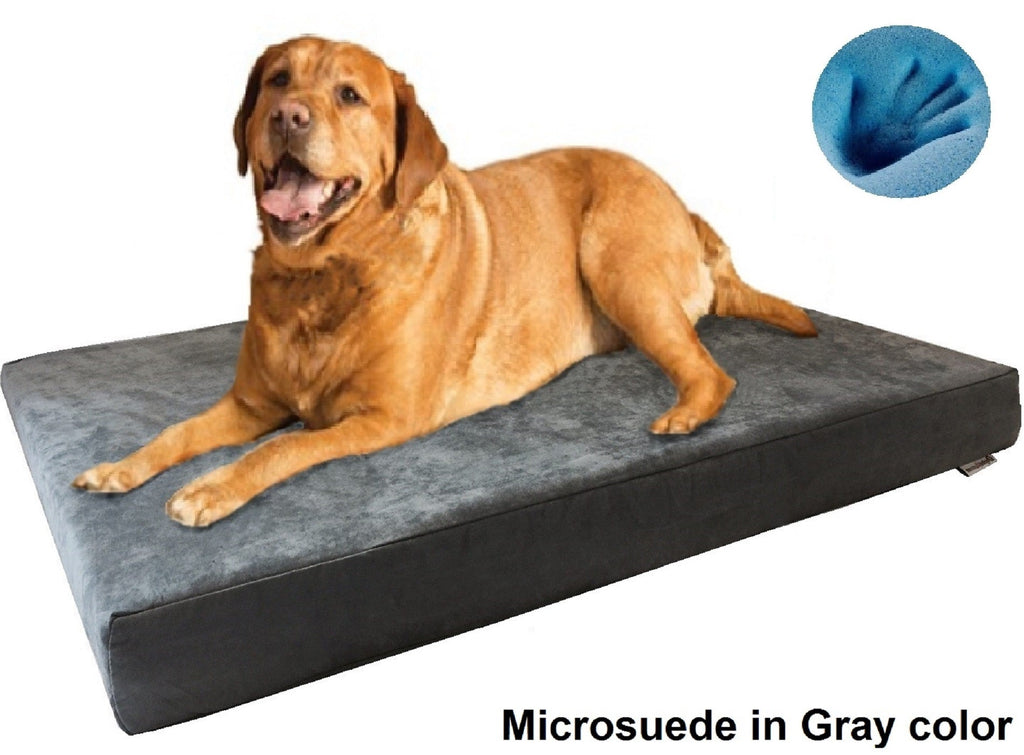 Orthopedic Premium Memory Foam Pad Dog Bed for Small to Extra Large Pet - 7 Sizes in 10 Colors