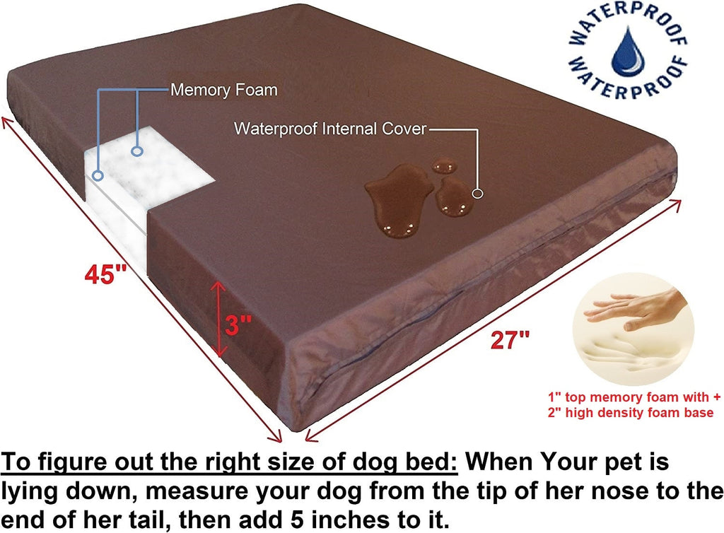 3" Memory Foam Pad Bed with 2 Layer Covers - 2 Sizes in 12 Colors