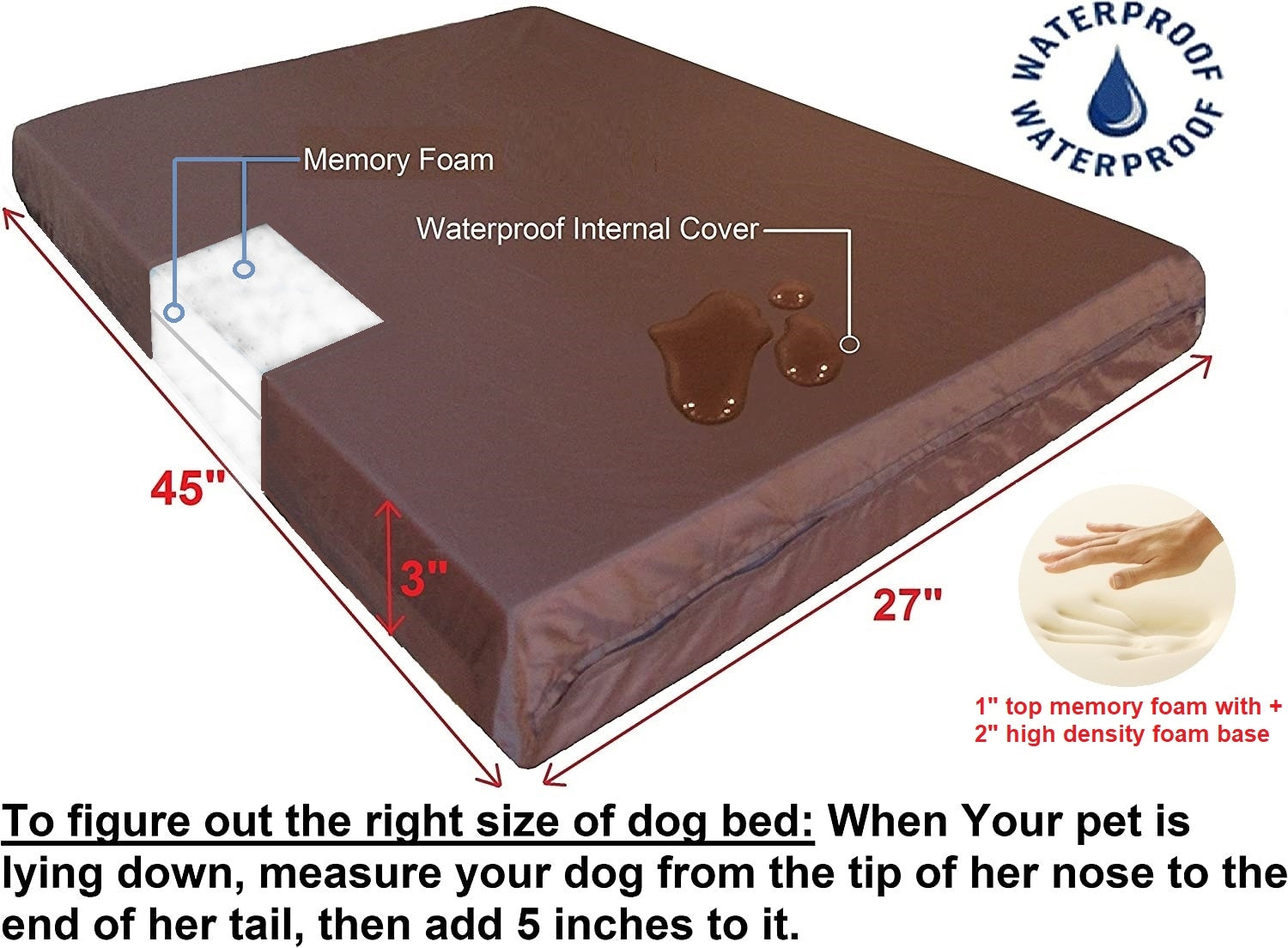 3" Memory Foam Pad Bed with 2 Layer Covers - 2 Sizes in 12 Colors