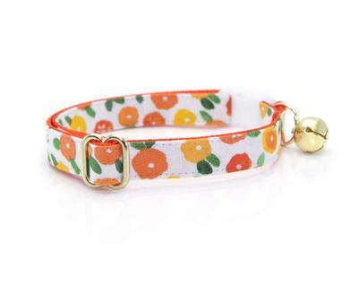 Pet Collar - Marigold  - Orange and Yellow Floral