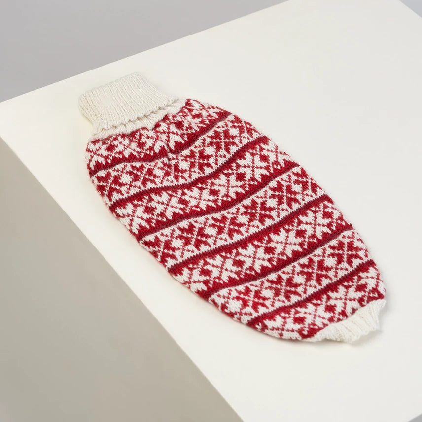 Christmas Snowflake Red Alpaca Sweater