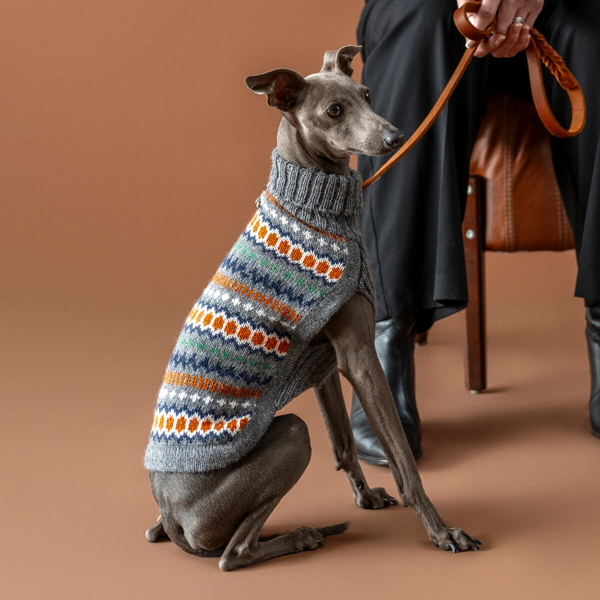 Grey Hexagon Alpaca Sweater